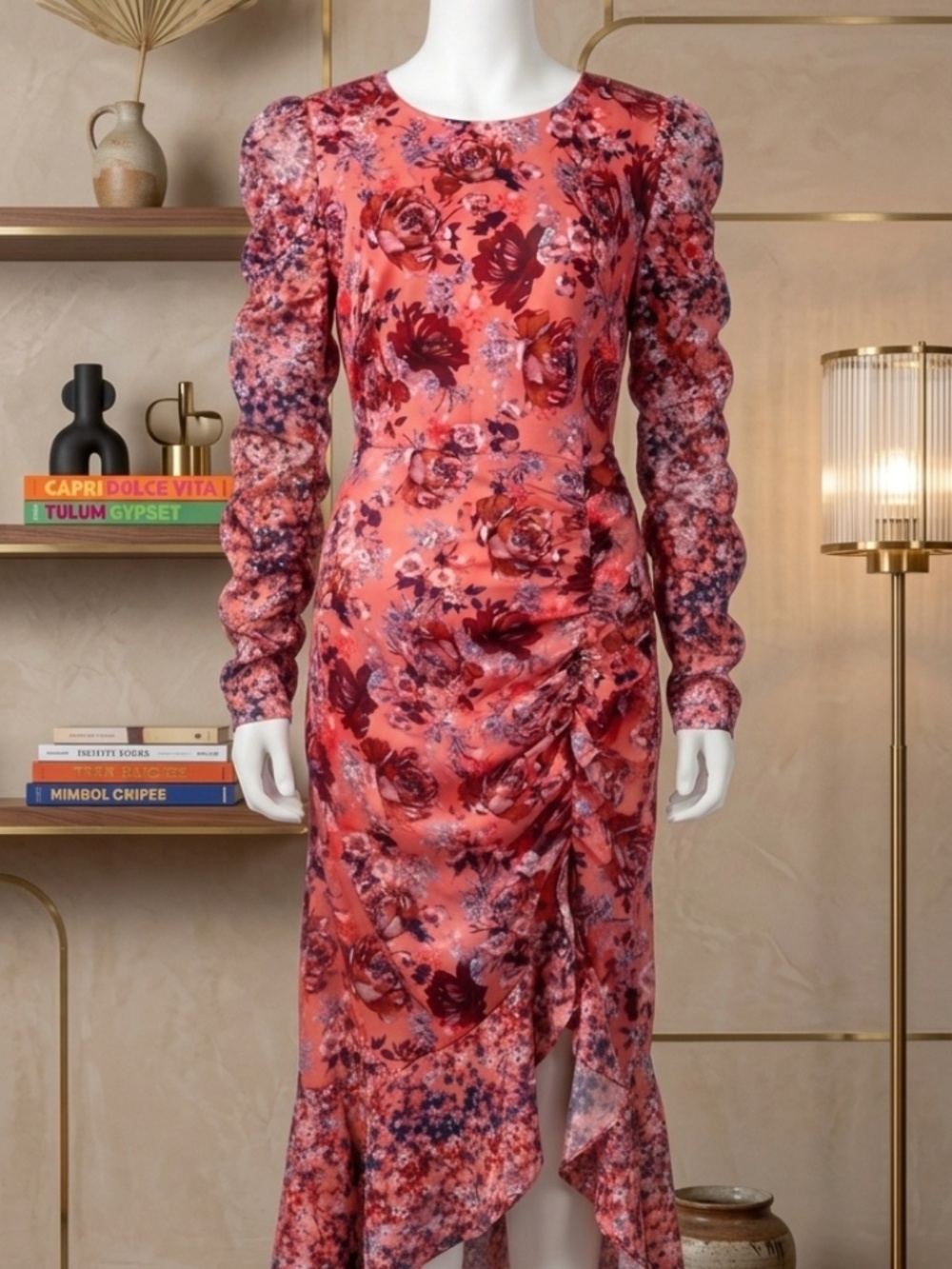 NSR Eva Floral Midi Dress